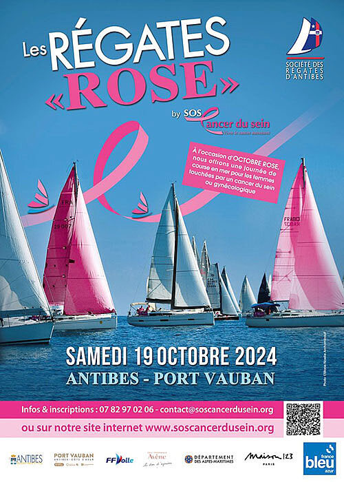 Photo de voiliers avec des voiles roses - Port Vauban